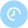 Blue clock icon large