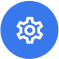 Blue gear icon large